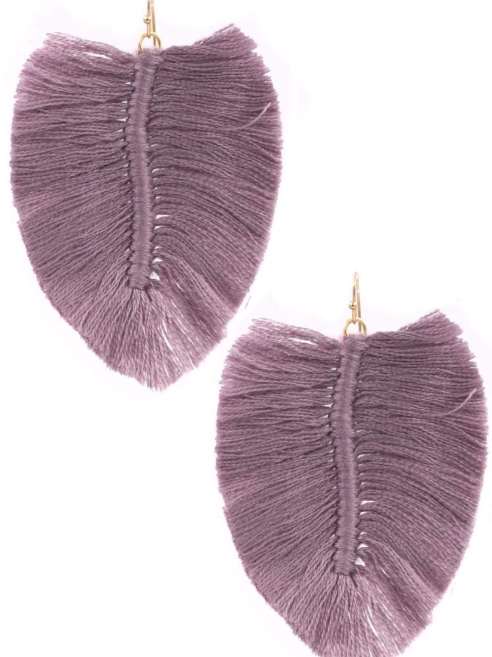Womens‎ Fringe Cotton Leaf Purple Earring